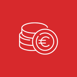 Icon rot mit Euro